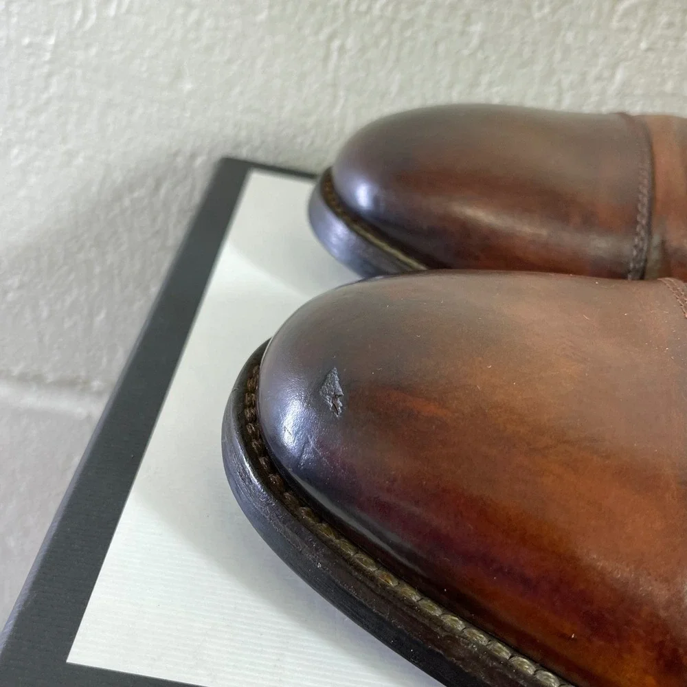 To Boot New York Adam Derrick 7973 Brown Leather Cap Toe Ankle Boots Men's 9.5
